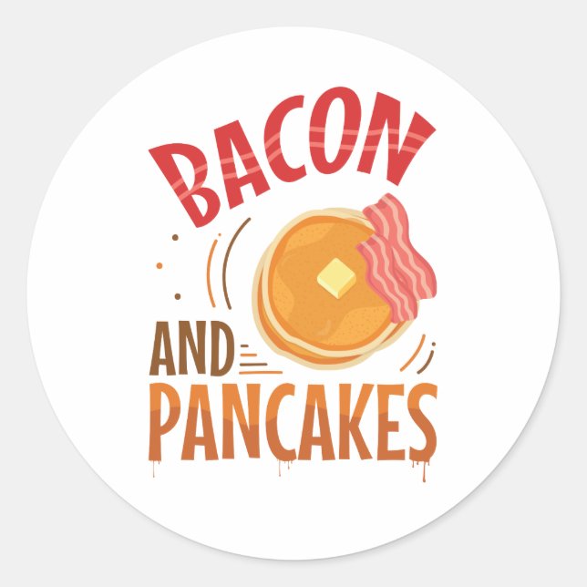 Sticker Rond Bacon et Pancakes (Devant)