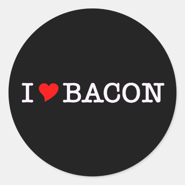 Sticker Rond Bacon I Love (Devant)
