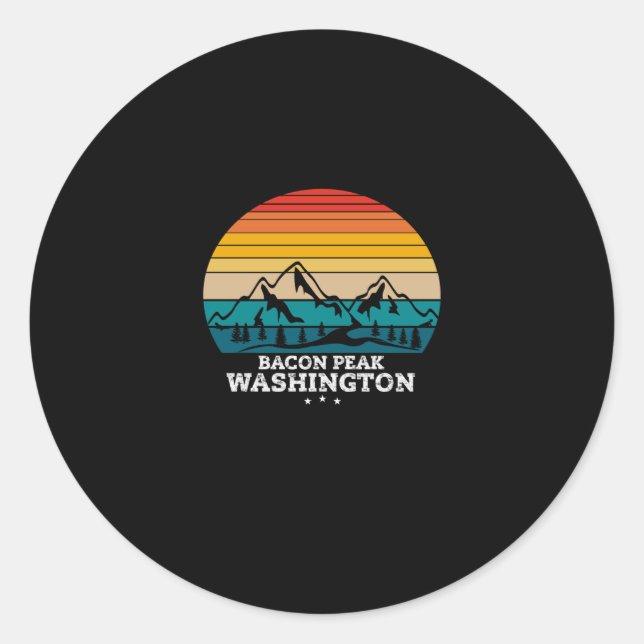 STICKER ROND BACON PEAK WASHINGTON (Devant)