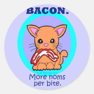 Sticker Rond Bacon : Plus de normes par chat mordant