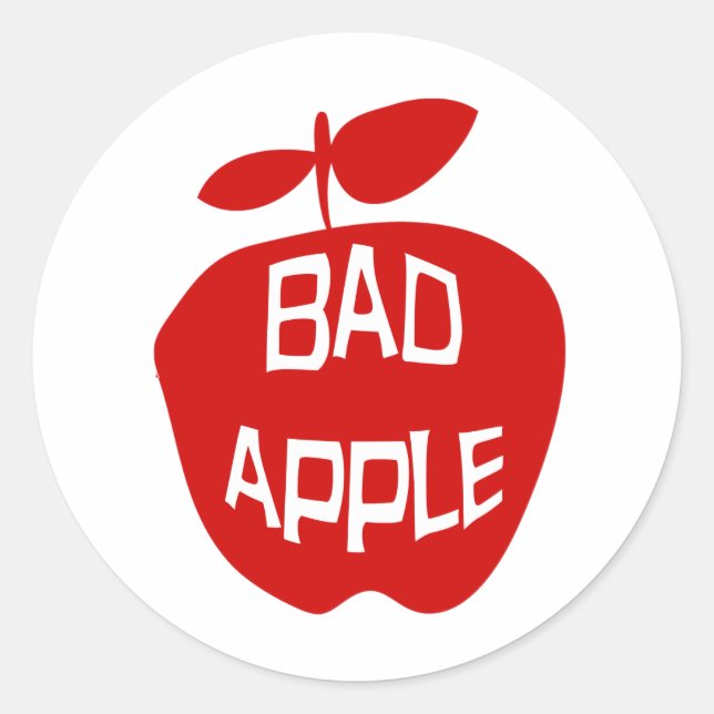 Sticker Rond Bad Apple Fun Slogan (Devant)