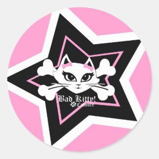 Sticker Rond Bad Kitty Little Rose Stickerz