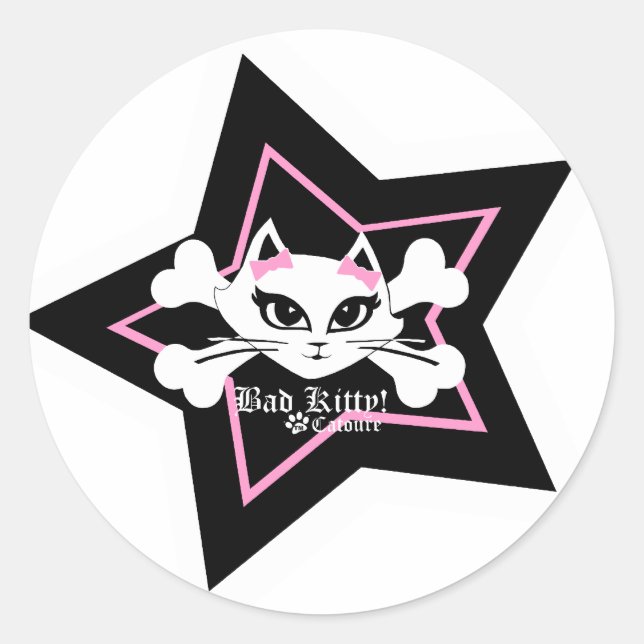 Sticker Rond Bad Kitty Stickerz (Devant)