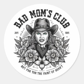 STICKER ROND BAD MOM'S CLUB