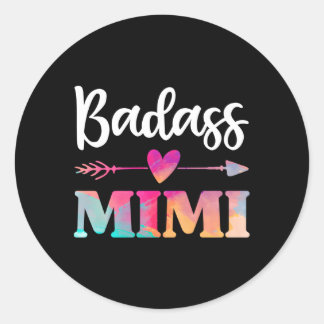 Sticker Rond Badass Mimi Strong Grand-Mère Journée Pour