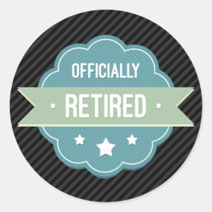 Sticker Rond Badge Bleu Officiellement Retiré