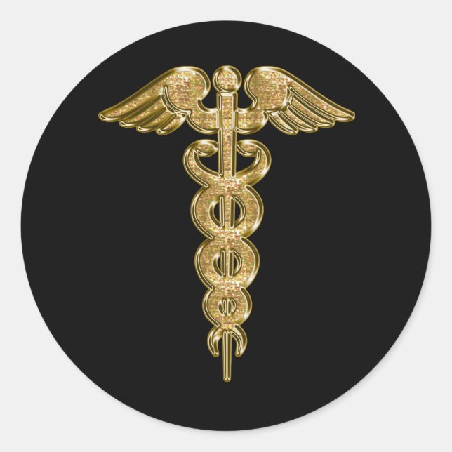 Sticker Rond badge d'alerte médicale Gold (Devant)