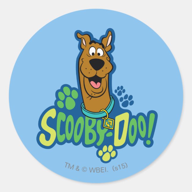 Sticker Rond Badge de caractère Empreinte de patte Scooby-Doo (Devant)