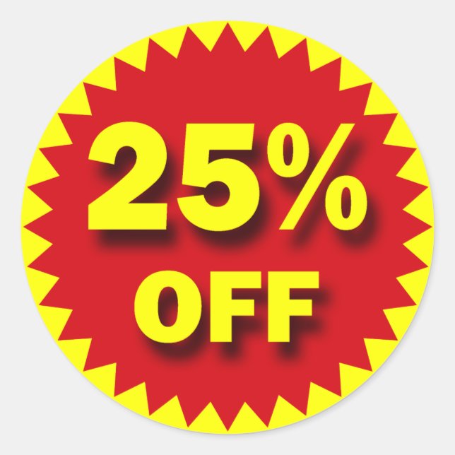 STICKER ROND BADGE DE DÉTAIL - 25 % DE BONNE (Devant)