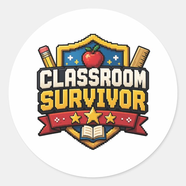 Sticker Rond Badge de jeu pour enseignants (Devant)