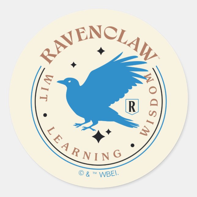 Sticker Rond Badge de la Fierté de la maison d'aigle bleu RAVEN (Devant)