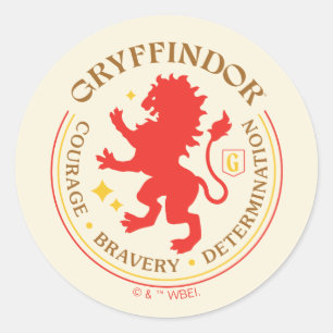 Sticker Rond Badge de la Fierté de la maison de lion rouge GRYF