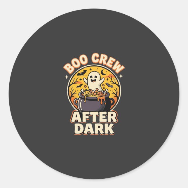 Sticker Rond Badge de l'équipe de fantômes d'Halloween (Devant)