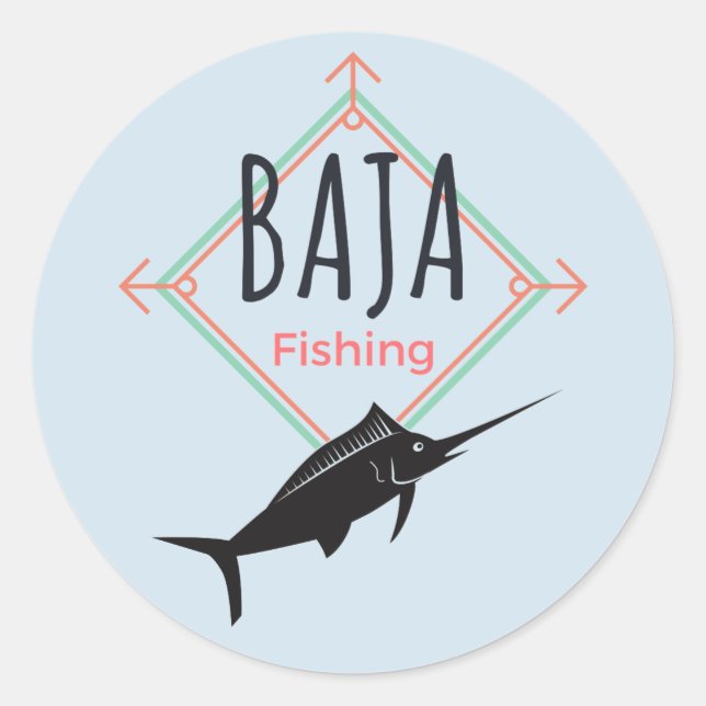 Sticker Rond Badge de pêche Baja (Devant)