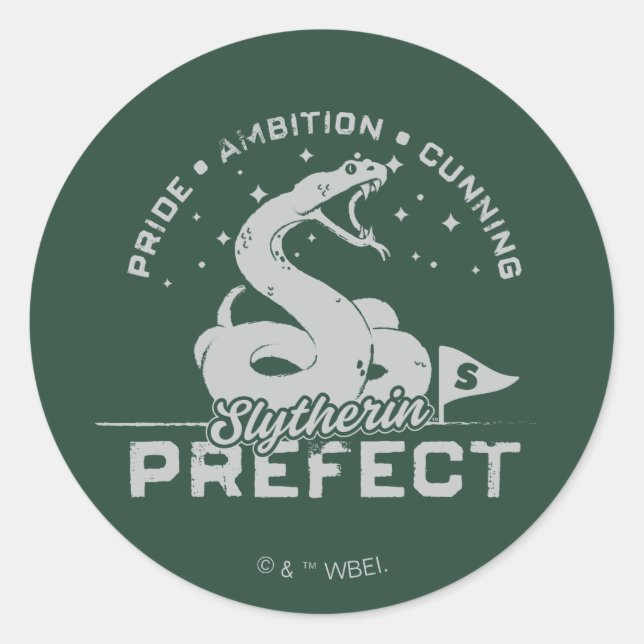 Sticker Rond Badge de Préfet SLYTHERIN™ (Devant)
