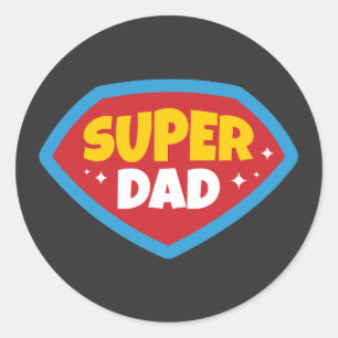 Sticker Rond Badge de Super Papa Rétro