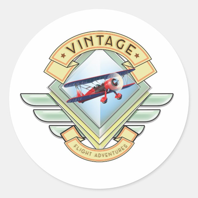 Sticker Rond badge de vol de style vintage (Devant)