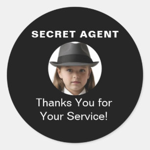 Sticker Rond badge d'identité de l'agent secret Spy Party