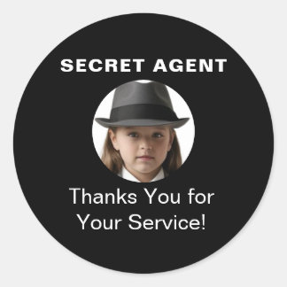 Sticker Rond badge d'identité de l'agent secret Spy Party