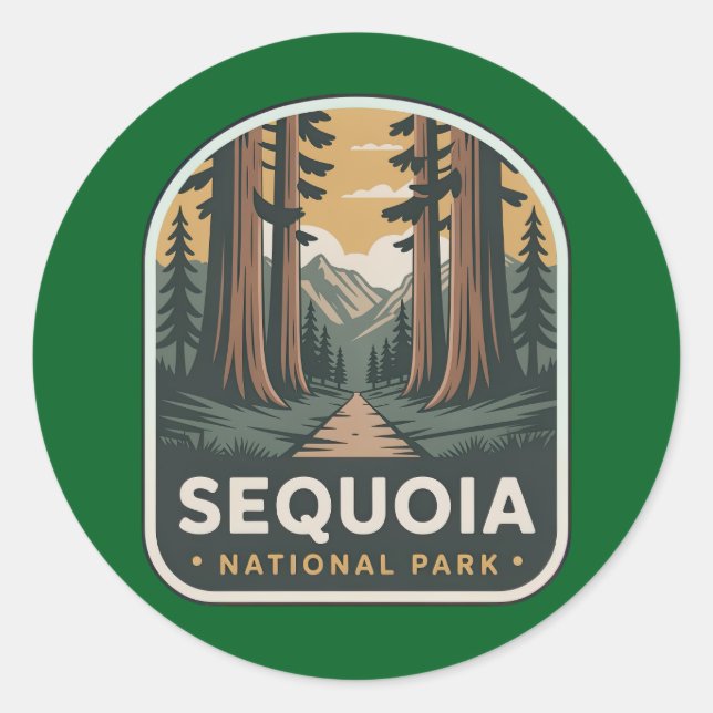 Sticker Rond Badge du sentier forestier du parc national de Seq (Devant)