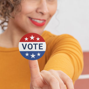 Sticker Rond Badge étoile de vote patriotique
