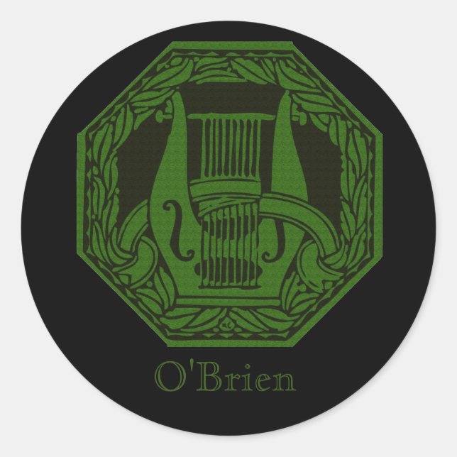 Sticker Rond Badge Green Lyre (Devant)
