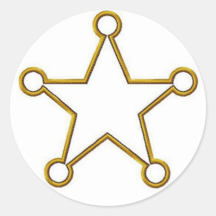 Sticker Rond Badge nominatif d'étoile de shérif