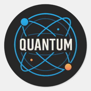 Sticker Rond Badge Orbite Quantique – Conception Scientifique F