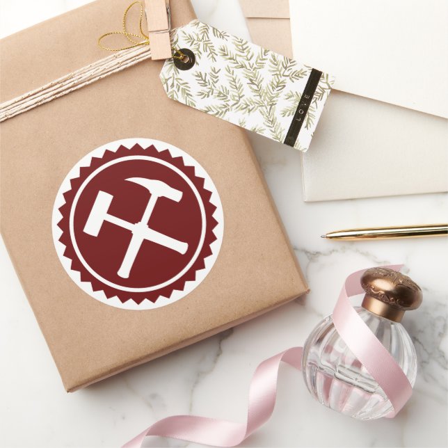 Sticker Rond Badge Rock Hammer (Cadeaux)