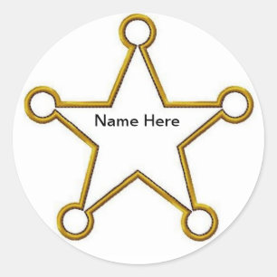 Sticker Rond Badge Sheriff Star Name