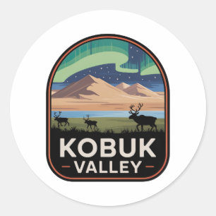 Sticker Rond Badge Vintage du Parc national de la vallée de Kob