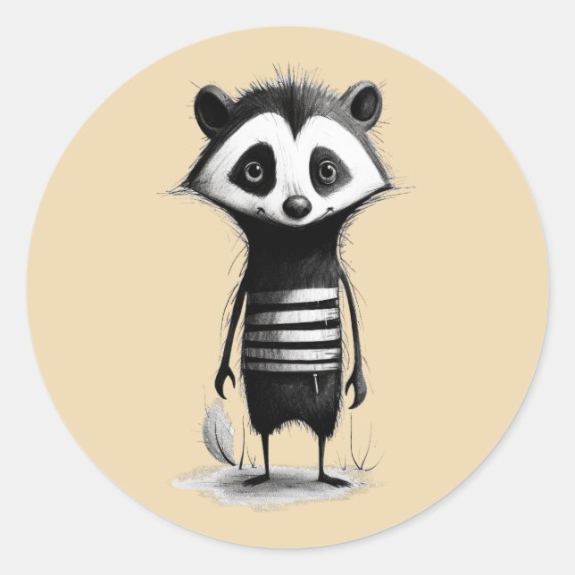 Sticker Rond Badger de blaireau (Devant)