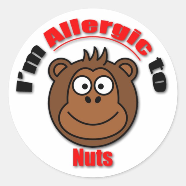 Sticker Rond Badine l'autocollant d'allergie d'écrou (plus (Devant)