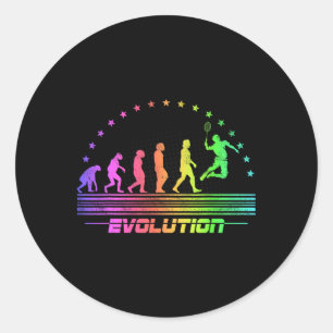 Sticker Rond Badmi masculin de la navette rétro Badminton Evolu