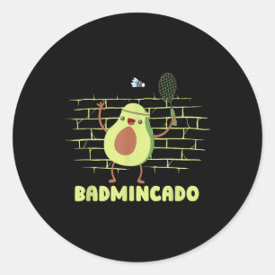 Sticker Rond Badmincado - Raquette Joueur Drôle Jeu Match Badmi