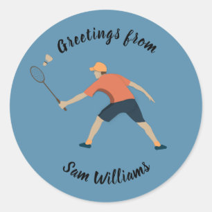 Sticker Rond Badminton