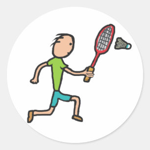 Sticker Rond Badminton