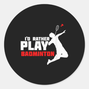 Sticker Rond Badminton