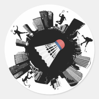 Sticker Rond Badminton