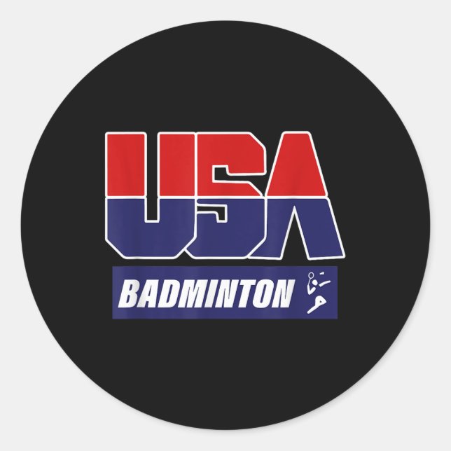 Sticker Rond Badminton 2021 Usa  (Devant)