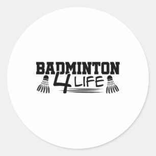 Sticker Rond Badminton 4 Life Graphic Badminton Player Navette