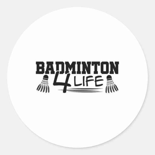Sticker Rond Badminton 4 Life Graphic Badminton Player Navette (Devant)