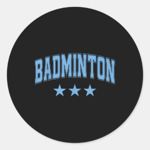Sticker Rond Badminton All Sky Blue Stars Clic Retro Varsity Te