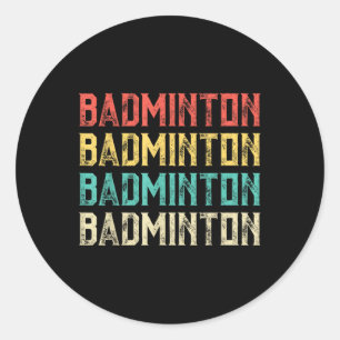 Sticker Rond Badminton, Badminton Vintage rétro