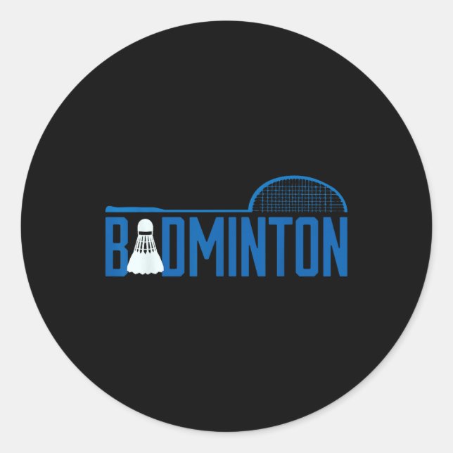 Sticker Rond Badminton Birdie Shuttle For Badminton Player Men  (Devant)