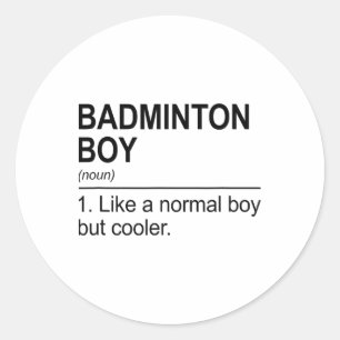 Sticker Rond Badminton Boy Noun Définition Shuttle Badminton Pl