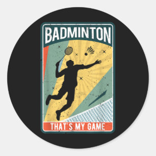 Sticker Rond Badminton Comment Je Roule Vintage Que Mon Jeu