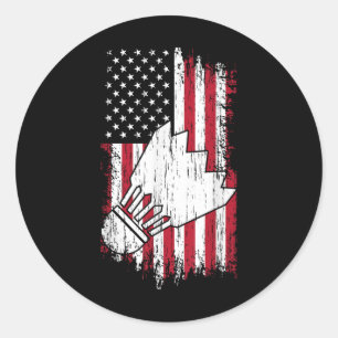 Sticker Rond Badminton - Drapeaux américains de badminton pour