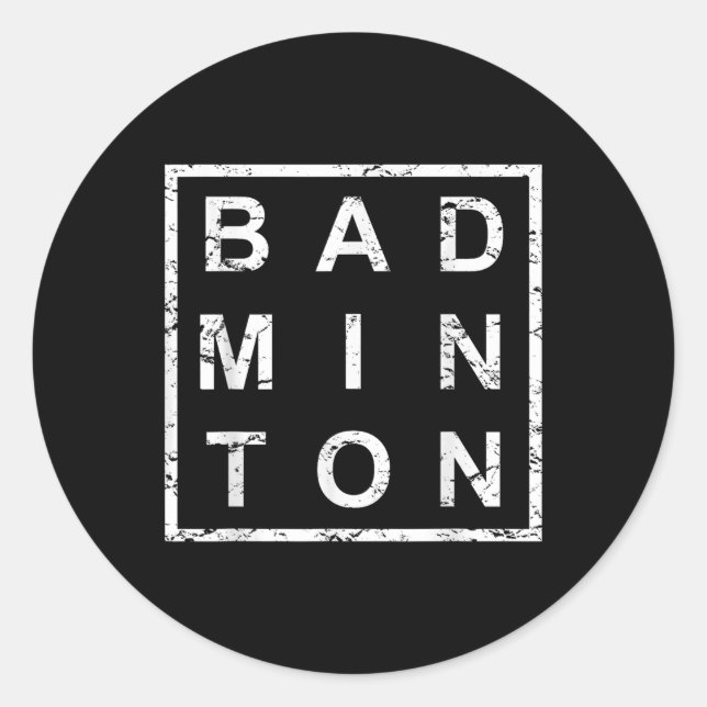 Sticker Rond Badminton élégant  (Devant)