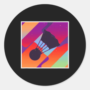 Sticker Rond Badminton esthétique Vintage rétro